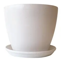 DECOGREEN - Set de Macetero y Plato Biodegradable Actual Blanco