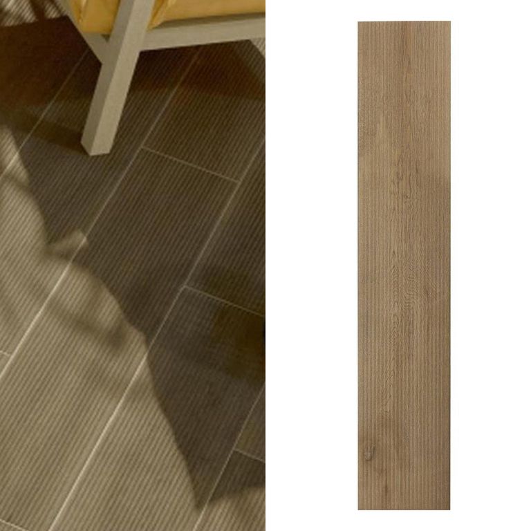 Porcelanato 23x120 cm Agave deck miel Café 1.38 m2