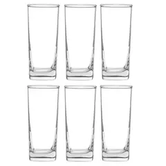JUST HOME COLLECTION - Set 6 Vasos Alto de Vidrio 350 ml Transparente