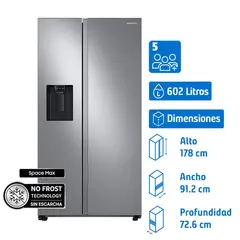 SAMSUNG - Refrigerador Top Freezer No Frost 602 Litros Refined inox RS60T5200S9/ZS