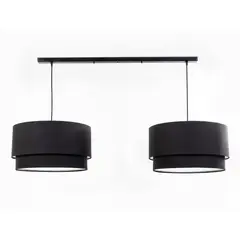 DISEÑO 3 - Lámpara de colgar doble negra 2 luces E27.