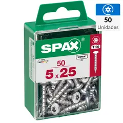 SPAX AMERICAN SCREW - Tornillo Spax Tirafondo Cabeza Torx Madera Aglomerada 25 mm 5 mm 50 unidad(es)