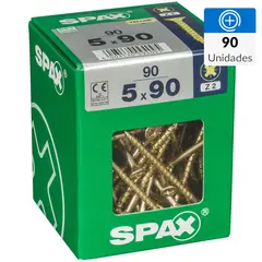 SPAX AMERICAN SCREW - Tornillo Spax Tirafondo Cabeza Plana Madera Aglomerada 90 mm 5 mm 90 unidad(es)