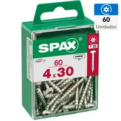 SPAX AMERICAN SCREW - Tornillo Spax Tirafondo Cabeza Torx Madera Aglomerada 30 mm 4 mm 60 unidad(es)