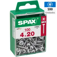 SPAX AMERICAN SCREW - Tornillo Tirafondo Madera Aglomerada 20 mm 4 mm 100 unidad(es)