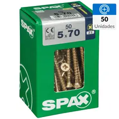 SPAX AMERICAN SCREW - Tornillo Spax Tirafondo Cabeza Plana Madera Aglomerada 70 mm 5 mm 50 unidad(es)