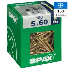 SPAX AMERICAN SCREW - Tornillo Tirafondo Madera Aglomerada 60 mm 5 mm 150 unidad(es)