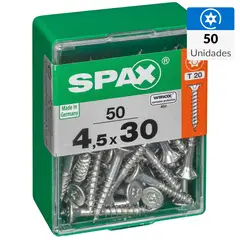 SPAX AMERICAN SCREW - Tornillo Tirafondo Madera Aglomerada 30 mm 4.5 mm 50 unidad(es)