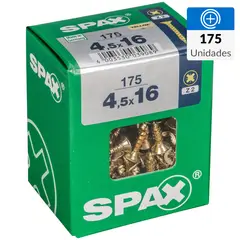 SPAX AMERICAN SCREW - Tornillo Tirafondo Madera Aglomerada 16 mm 4.5 mm 175 unidad(es)