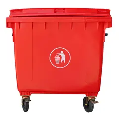 SIGNET CLASSICS - Contenedor Basura Signet 1100 L Con Ruedas Rojo Alta Densidad