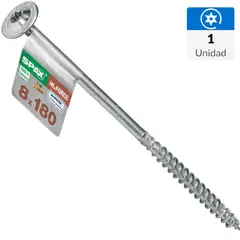 SPAX AMERICAN SCREW - Tornillo Spax Tirafondo Cabeza Lenteja Madera Aglomerada 180 mm 8 mm 1 Unidades