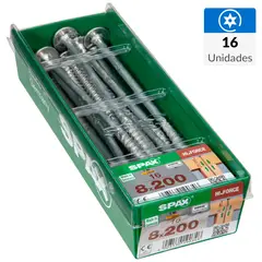 SPAX AMERICAN SCREW - Tornillo Spax Tirafondo Cabeza Lenteja Madera Aglomerada 200 mm 8 mm 16 unidad(es)