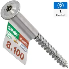 SPAX AMERICAN SCREW - Tornillo Spax Tirafondo Cabeza Lenteja Madera Aglomerada 100 mm 8 mm 1 Unidades
