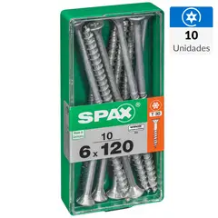 SPAX AMERICAN SCREW - Tornillo Tirafondo Madera Aglomerada 120 mm 6 mm 10 unidad(es)