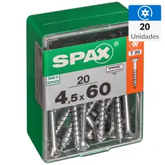 SPAX AMERICAN SCREW - Tornillo Tirafondo Madera Aglomerada 60 mm 4.5 mm 20 unidad(es)