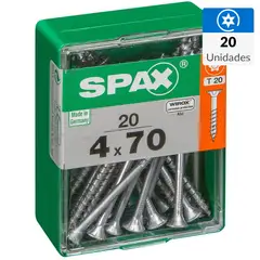SPAX AMERICAN SCREW - Tornillo Tirafondo Madera Aglomerada 70 mm 4 mm 20 unidad(es)