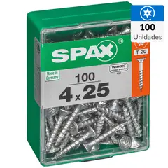 SPAX AMERICAN SCREW - Tornillo Tirafondo Madera Aglomerada 25 mm 4 mm 100 unidad(es)