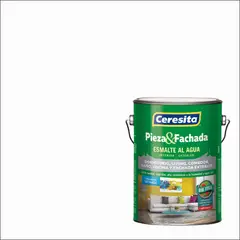 CERESITA - Esmalte al Agua Pieza y Fachada Satinado 1 galón(es) Blanco Sugar Dust