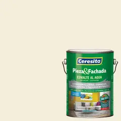 CERESITA - Esmalte al Agua Pieza y Fachada Satinado 1 galón(es) Blanco Egg White