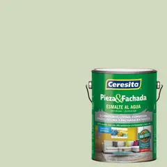 CERESITA - Esmalte al Agua Pieza y Fachada 1 galón(es) Satinado Gris Bermuda Grass