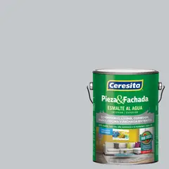 CERESITA - Esmalte al Agua Pieza y Fachada Satinado 1 galón(es) Gris Gray Dignity