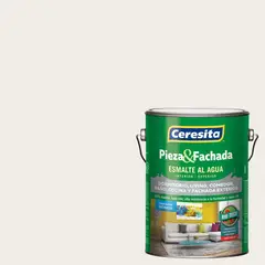 CERESITA - Esmalte al Agua Pieza y Fachada Satinado 1 galón(es) Blanco Powdering Snow