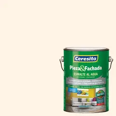 CERESITA - Esmalte al Agua Pieza y Fachada 1 galón(es) Satinado Blanco Nácar
