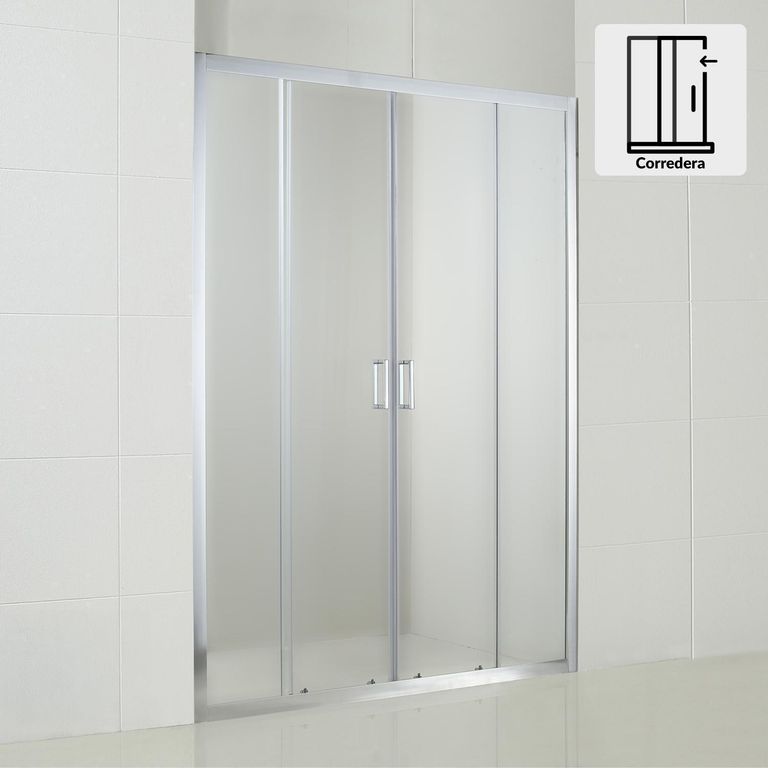 Mampara corredera rectangular 130x198 cm vidrio templado