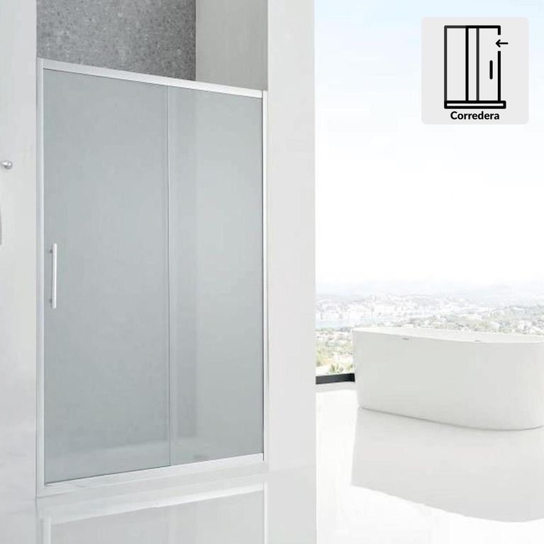 Mampara corredera rectangular 150x185 cm vidrio templado