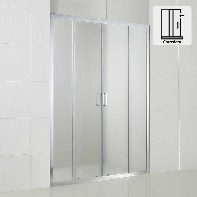 Mampara corredera rectangular 160x198 cm vidrio templado