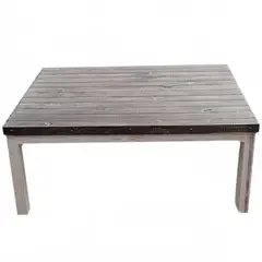 TAIKKEE - Mesa de centro 100x100x40 cm blanco/café