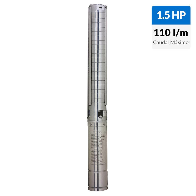 Bomba de pozo profundo 4" inoxidable 1,5HP
