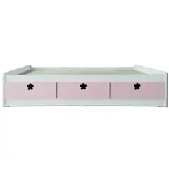 MUEBLES KIDS - Cama con 3 Cajones 1.5 plazas Flor Rosado