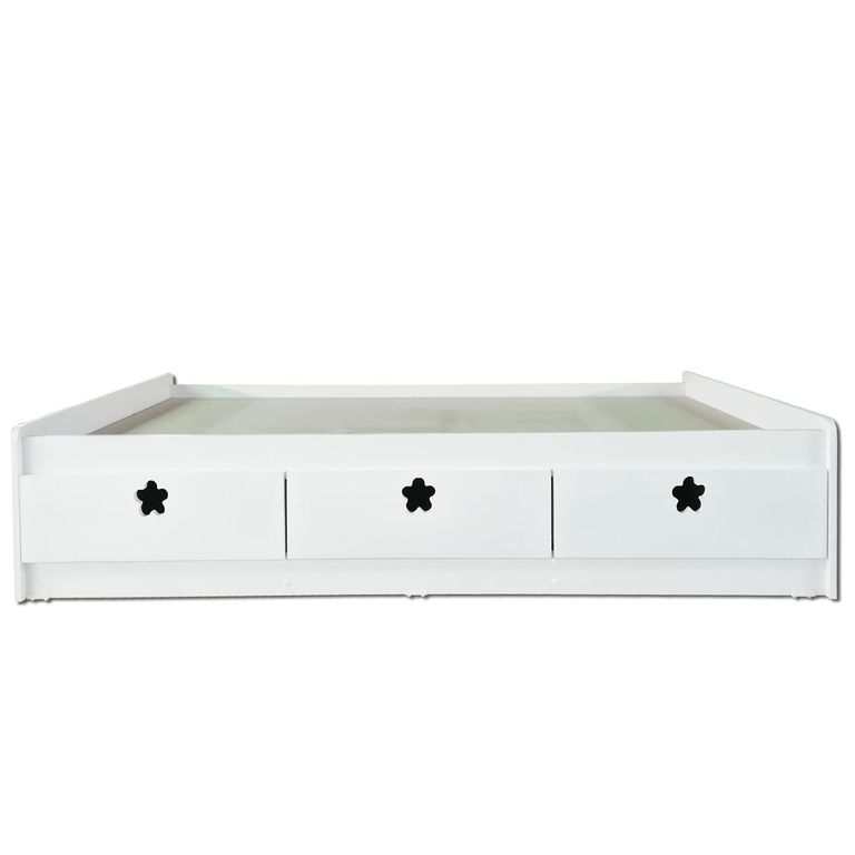 MUEBLES KIDS Cama 1.5 plazas Infantil Flor Blanco