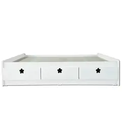 MUEBLES KIDS - Cama con 3 Cajones 1.5 plazas Flor Blanco