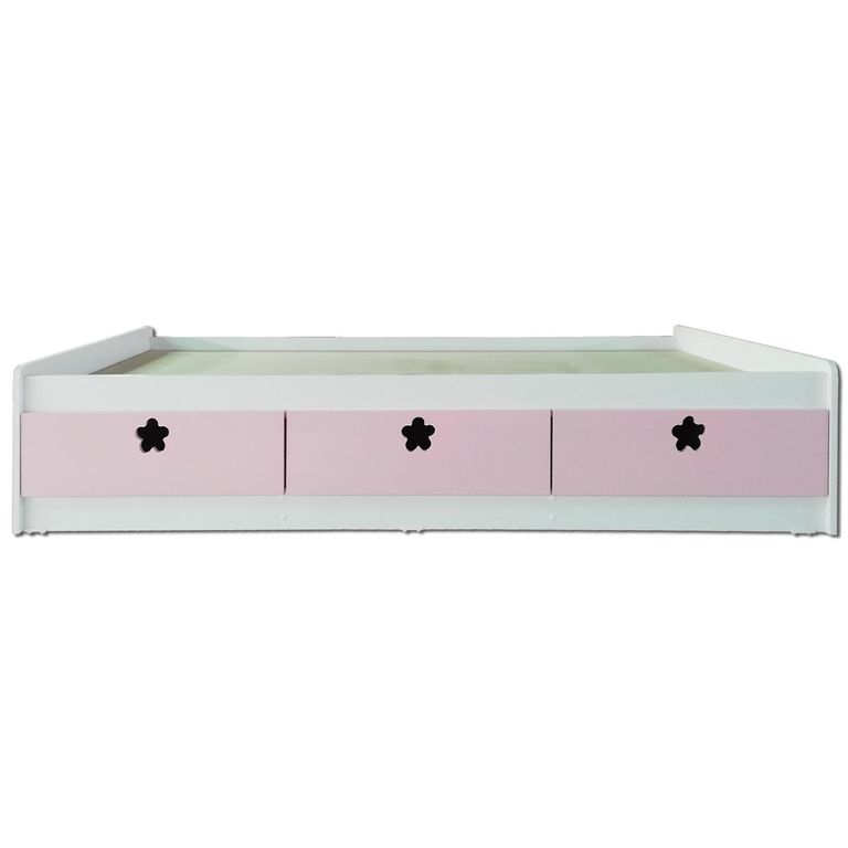 MUEBLES KIDS Cama 1 plaza Infantil Flor Rosado