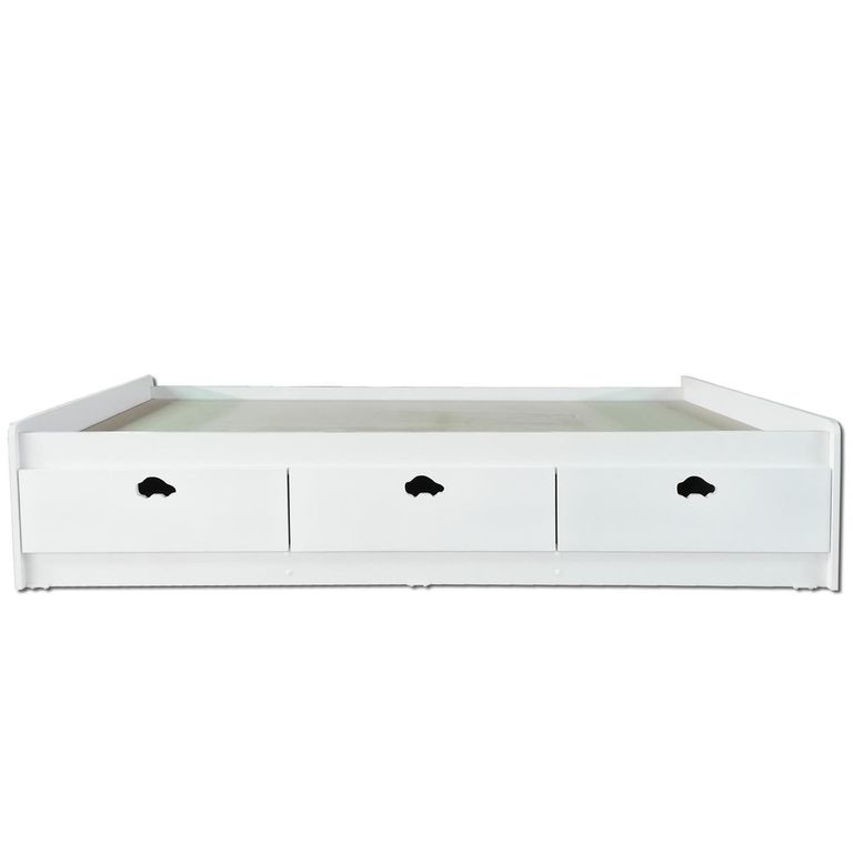 MUEBLES KIDS Cama 1 plaza Infantil Flor blanca
