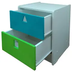 MUEBLES KIDS - Velador 2 Cajón(es) Geometrico 45x50x40 cm Calipso Verde