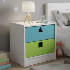 MUEBLES KIDS - Velador 2 Cajón(es) Geometrico 45x50x40 cm Calipso Verde