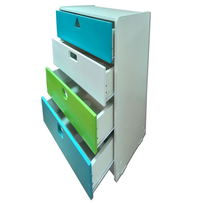 Cajonera 4 Cajón(es) Geometrica 60x95x40 cm Calipso y verde