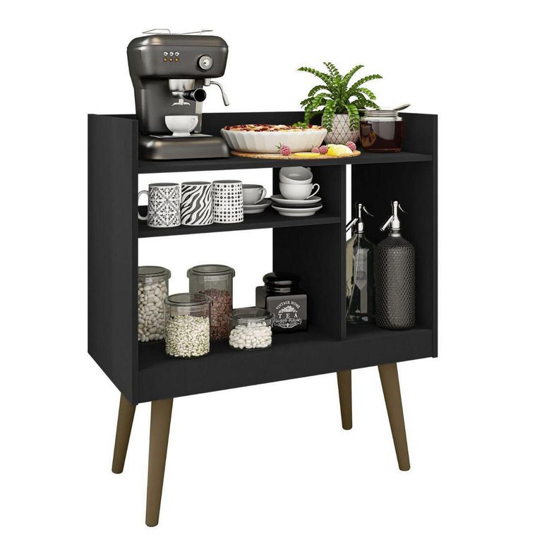 Aparador Arrimo Coffee Negro 80x71x36 cm
