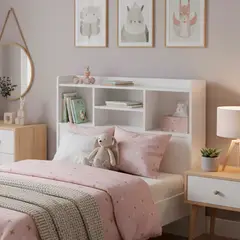 MUEBLES KIDS - Respaldo Repisa Gris 1.5 plza