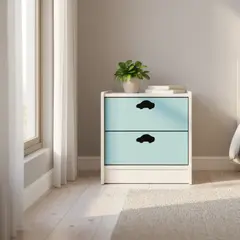 MUEBLES KIDS - Velador 2 Cajón(es) Auto 45x56x45 cm Celeste