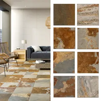 PORCELANITE - Cerámica 44x44 cm Cabana Café 1.92 m2