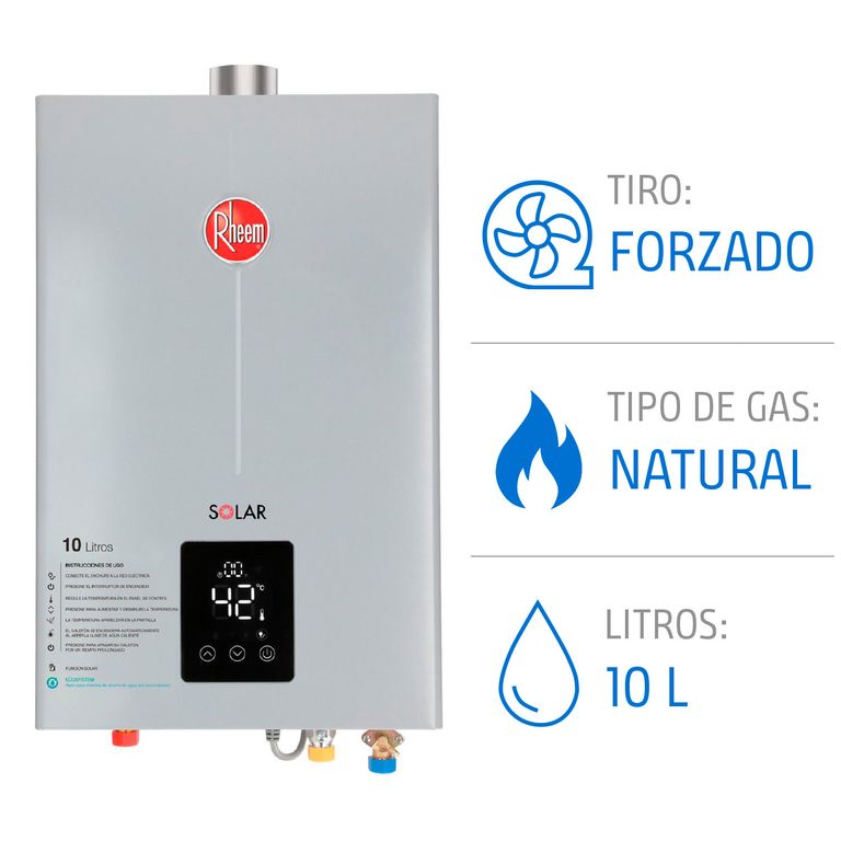 Calefont 10 Litros Gas Natural Tiro Forzado Ionizado