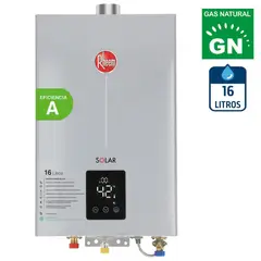 RHEEM - Calefont Gas Natural Litros Tiro Forzado Ionizado