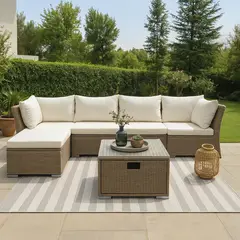 EL BARCO - Juego de Living de Terraza Fresno 4 Personas Caramelo