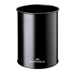 DURABLE - Papelero 15 Litros Metal Negro