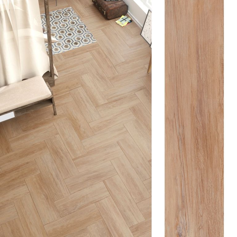 Porcelanato 22.5x90 cm Landes Marrón Claro Miel 1.21 m2