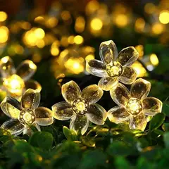 LEDZONE - Guirnalda solar flores Led 20 luces